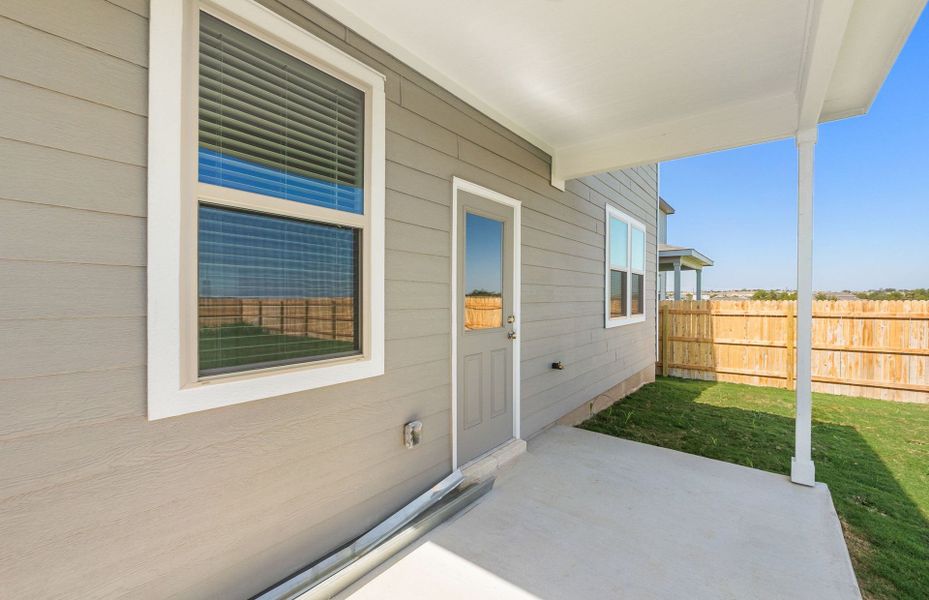 Exterior details and patio area of a home in Sonterra, Jarrell (Image 4).
