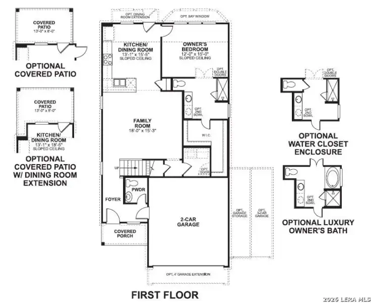 2D floor plan layout of this home in Meadows at Clear Springs, New Braunfels, TX (Image 4).