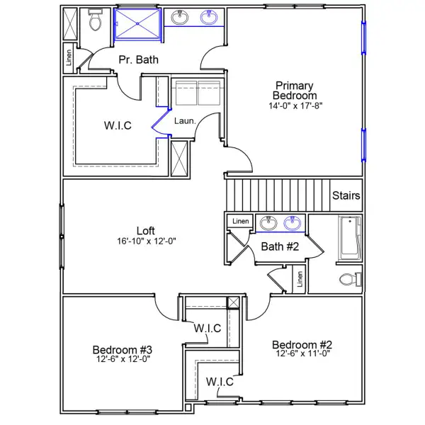 2D floor plan layout of this home in Six Oaks, Summerville, SC (Image 3).