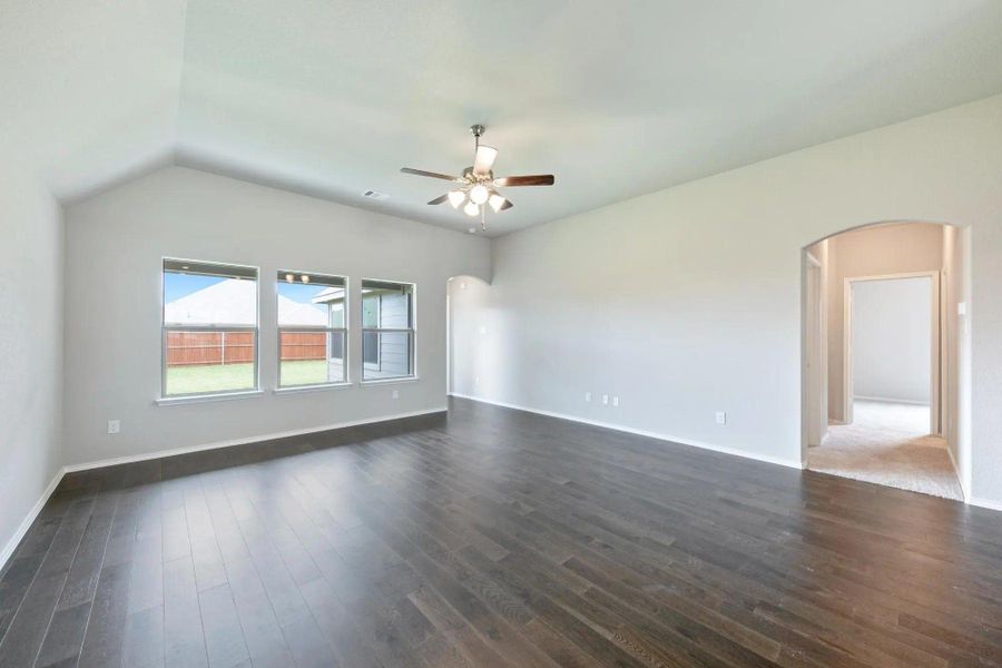 Family Room | Concept 1638 at Chisholm Hills in Cleburne, TX by Landsea Homes