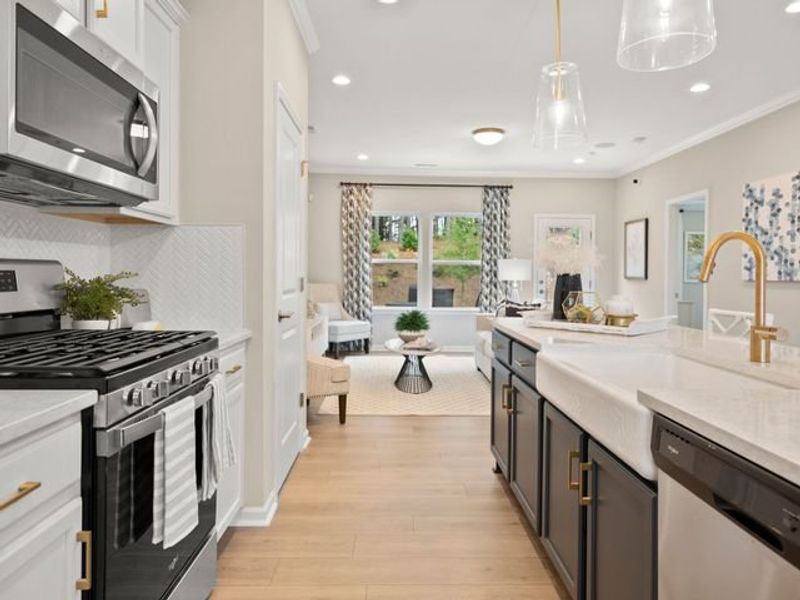 Representative furnished interior of a home built from the Preston by True Homes in Morgan Hills, Albemarle (Image 7).