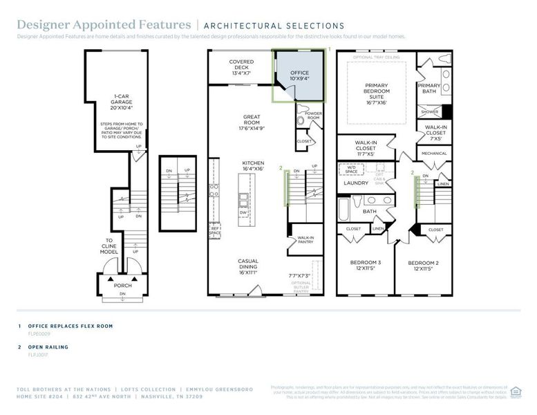 2D floor plan layout of this home in The Nations, Nashville, TN (Image 6).