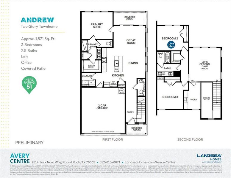 Landsea Homes, Andrew floor plan