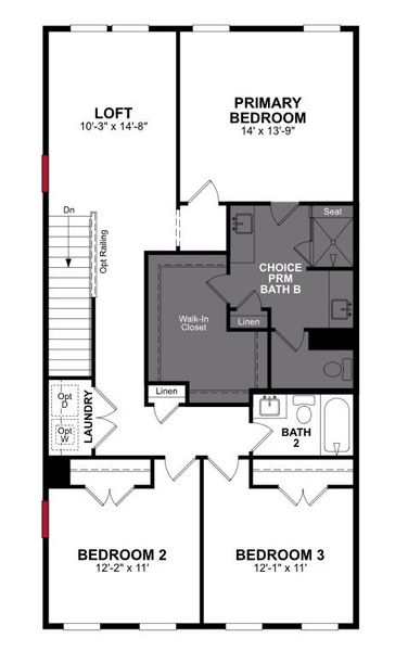 2D floor plan layout of this home in Friendship Village Townhomes, Apex, NC (Image 4).