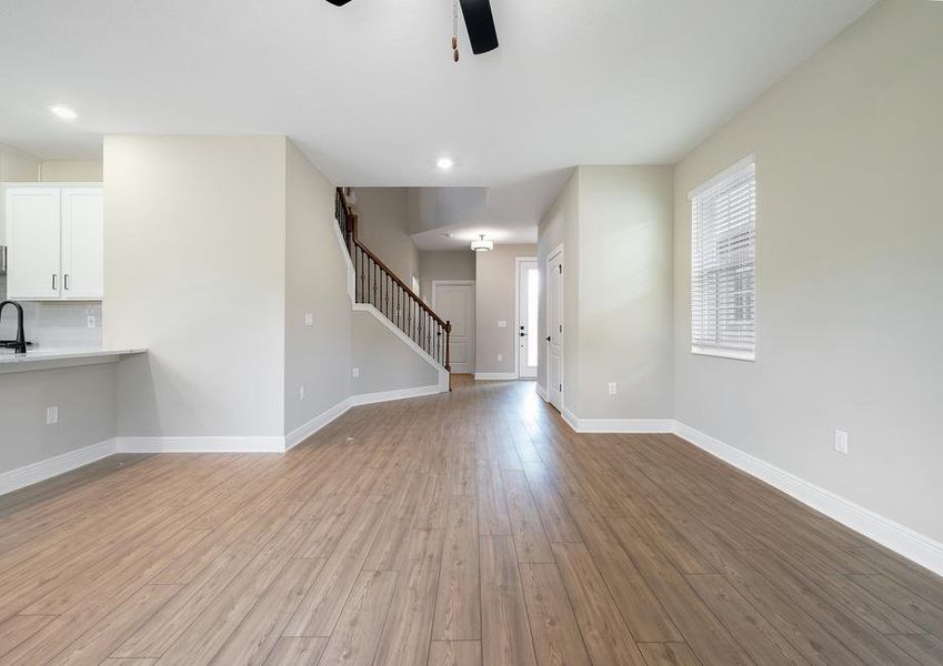 A beautiful entry way that leads to the family room.