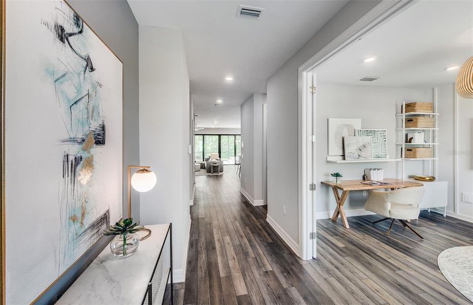 Furnished interior view inside a new home in The Strand at Cedar Grove, North Port (Image 15). Furnished interior view inside a new home in The Strand at Cedar Grove, North Port (Image 15).