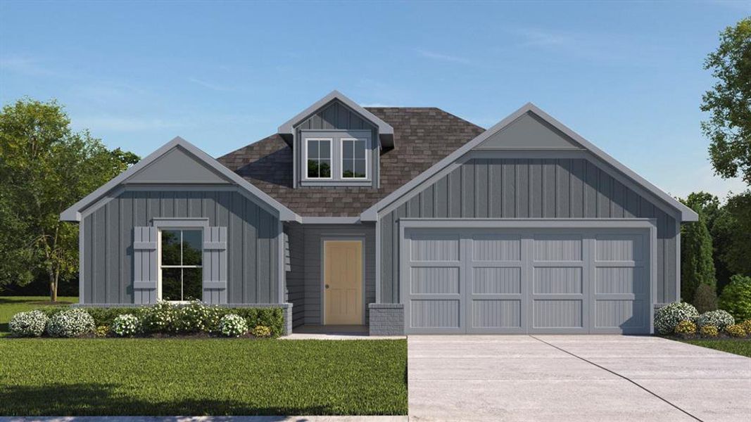 Front exterior of a new home in The Reserve at Timber Creek, Lindale, TX, highlighting curb appeal (Image 1). Front exterior of a new home in The Reserve at Timber Creek, Lindale, TX, highlighting curb appeal (Image 1).
