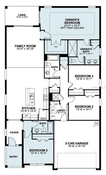 2D floor plan layout of this home in Bay Lake Farms, St. Cloud, FL (Image 5).