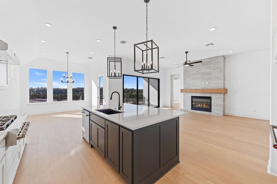 Furnished interior view inside a new home in Wolf Ranch West Bend - 60', Georgetown (Image 10).
