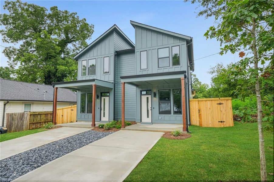 Front exterior of a new home in , Atlanta, GA, highlighting curb appeal (Image 2). Front exterior of a new home in , Atlanta, GA, highlighting curb appeal (Image 2).