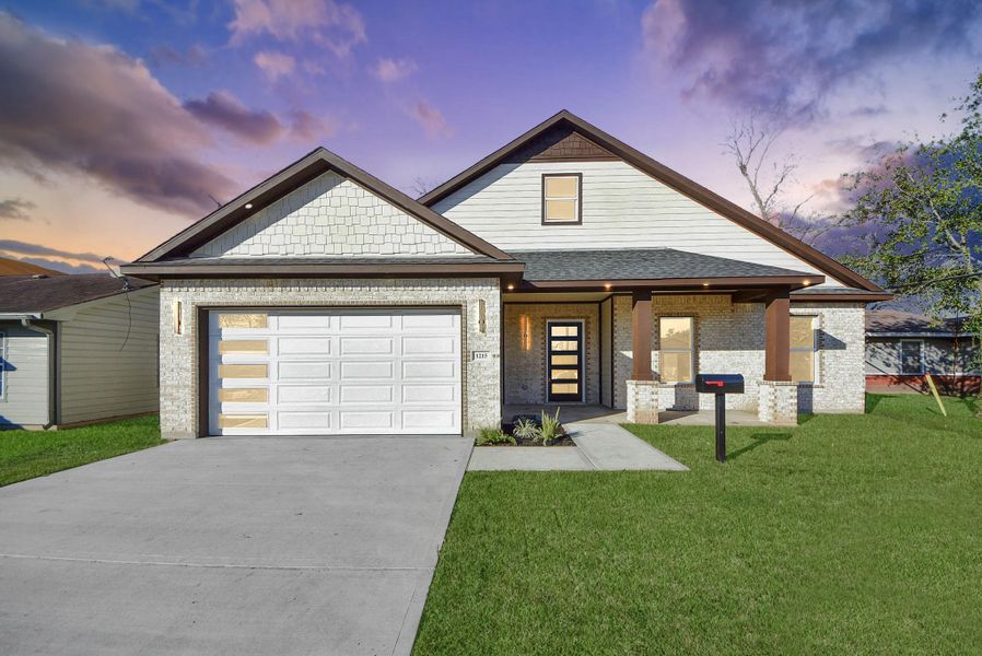 Front exterior of a new home in , Pasadena, TX, highlighting curb appeal (Image 26).
