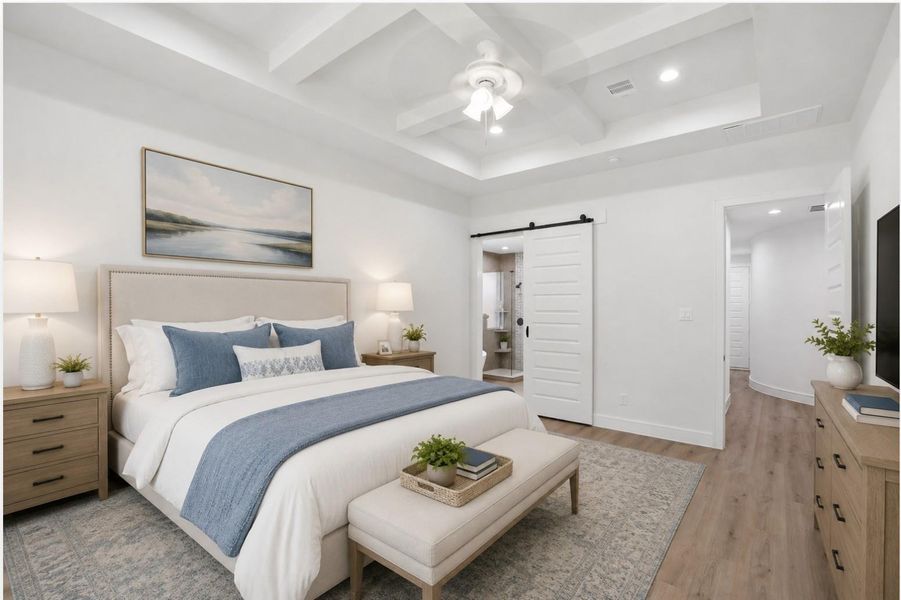 Spacious owners retreat w/spa like en-suite. Awe inspiring coffered ceilings adding a pleasing architectural detail. Spacious owners retreat w/spa like en-suite. Awe inspiring coffered ceilings adding a pleasing architectural detail.