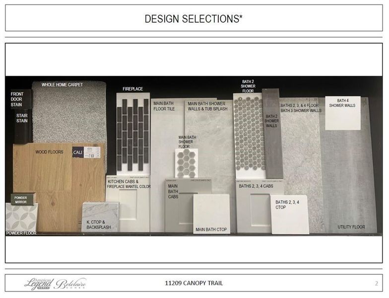 Design selections for 11209 Canopy Trail - Representative photo Design selections for 11209 Canopy Trail - Representative photo