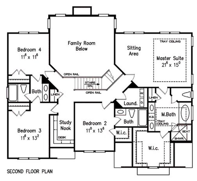2D floor plan layout for the The Meadow Glen by Bamford and Company in Rowland Springs, Cartersville, GA (Image 5).