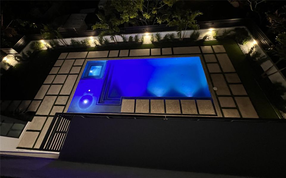 Pool & Spa Oasis At Night