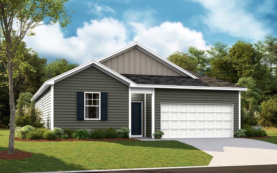 Representative exterior photo of a completed home built from the Freeport by D.R. Horton in Crescent Ridge, Niota, TN (Image 4).