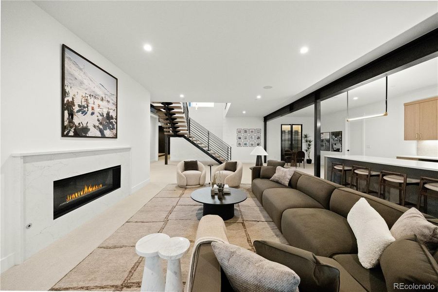 Furnished interior view inside a new home in Signature at Crystal Valley, Castle Rock (Image 23).