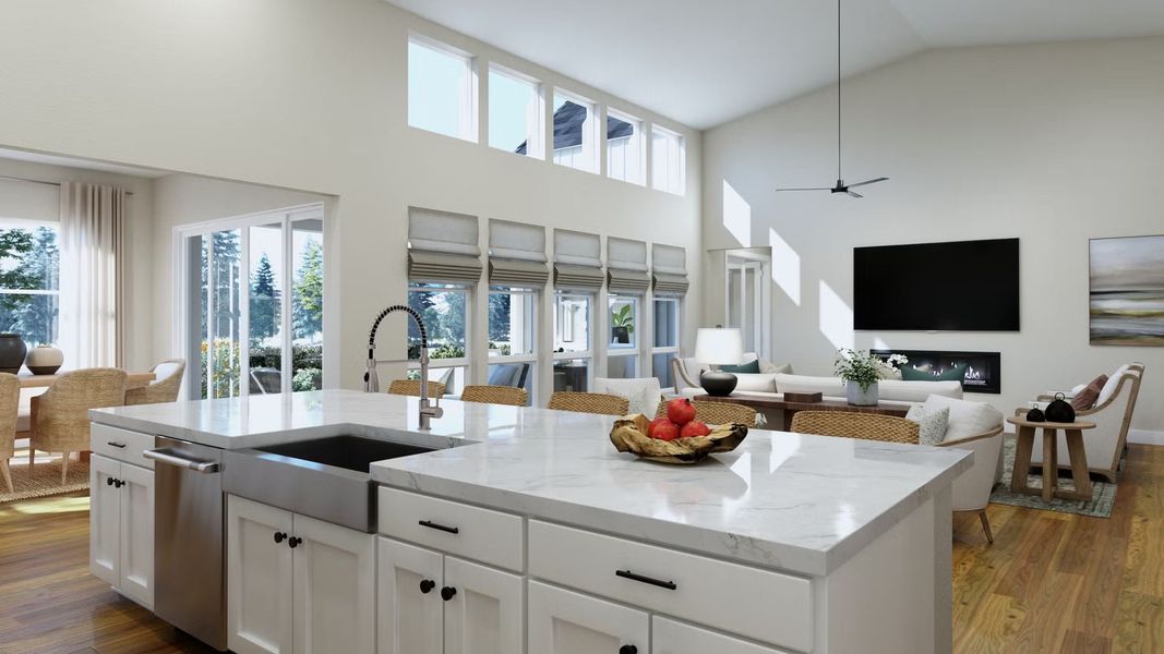 Furnished interior view inside a new home in RainDance, Windsor (Image 3).