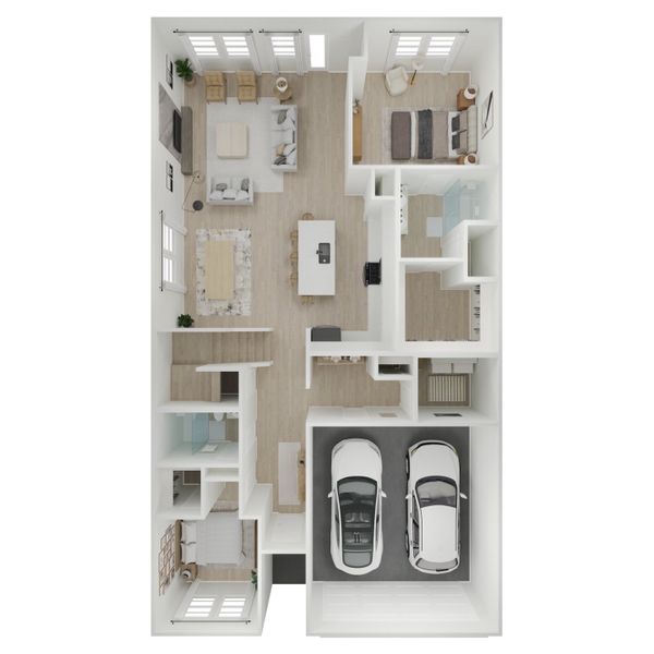 2D floor plan layout for the Tigris II by K. Hovnanian® Homes in Aspire at Noble Ridge, Howe, TX (Image 4).