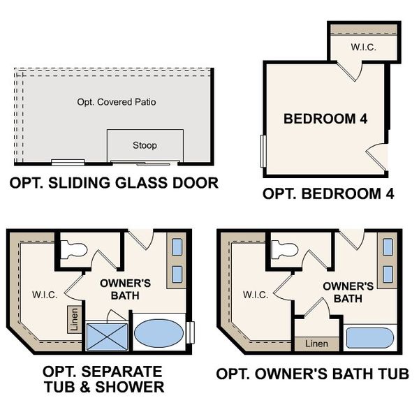 2D floor plan layout for the Heron by Century Communities in Vue at Evelyn, Austin, TX (Image 4).