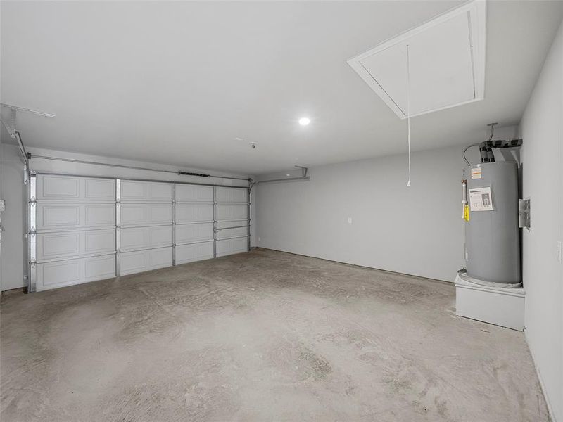 Garage with water heater