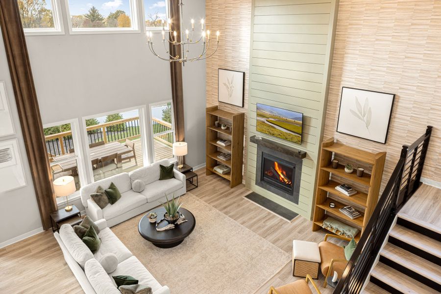 Representative furnished interior of a home built from the Pearson by Fischer Homes in Woodberry, Canton (Image 9).