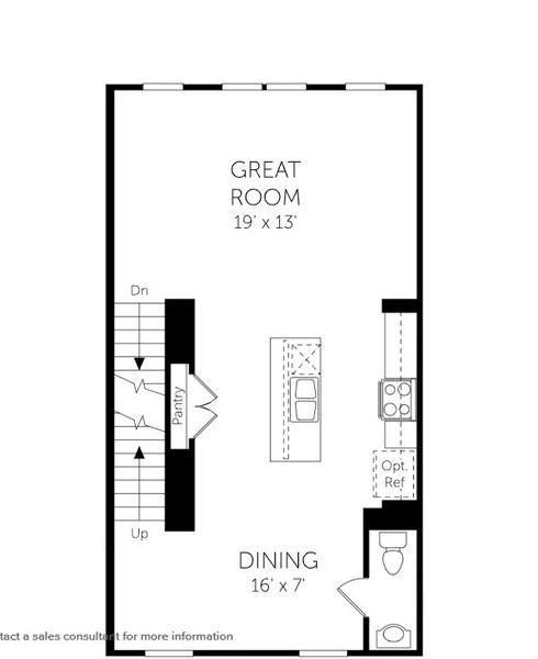2D floor plan layout of this home in Lakestone Townhomes, Fuquay Varina, NC (Image 3).