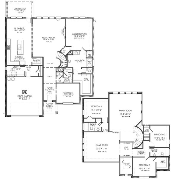 2D floor plan layout for the The Highland by Lillian Custom Homes in Polo Ridge, Forney, TX (Image 5).