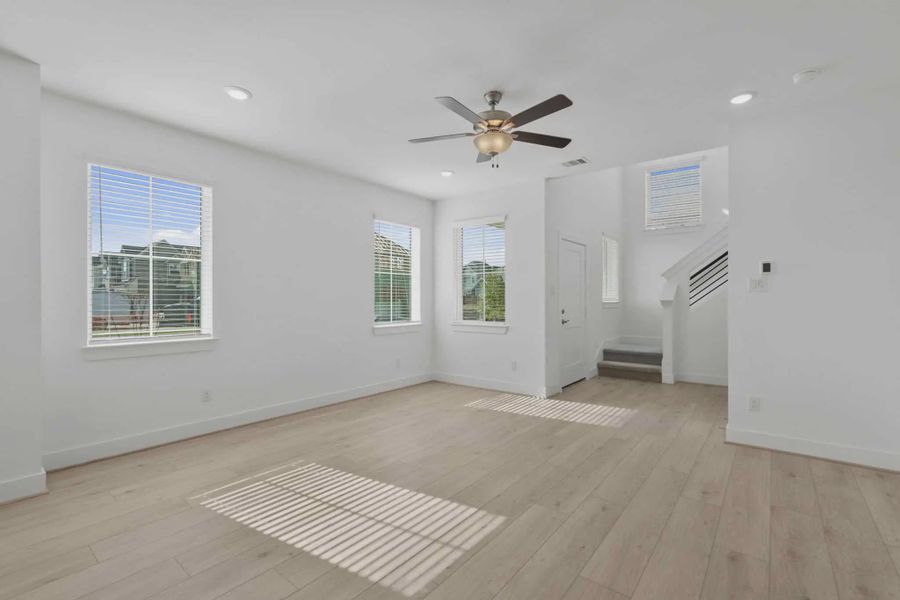 Representative unfurnished interior of a home built from the Riverdale by Chesmar Homes in Meridiana Courtyard Collection, Manvel (Image 19).