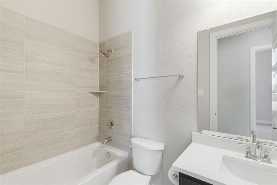 Full bath with vanity,  shower combination