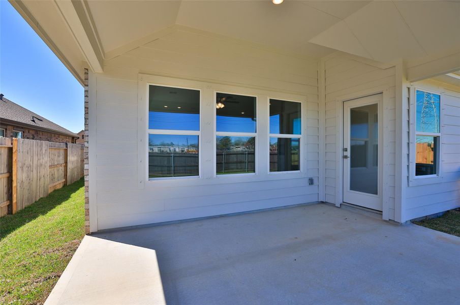 Exterior details and patio area of a home in Coastal Point, League City (Image 2). Exterior details and patio area of a home in Coastal Point, League City (Image 2).
