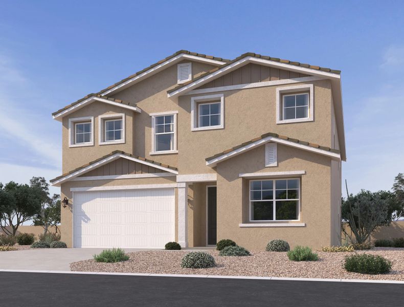 Exterior elevation rendering. Representative images and renderings are for illustrative purposes. Actual structural options and design finishes of home may vary. Exterior elevation rendering. Representative images and renderings are for illustrative purposes. Actual structural options and design finishes of home may vary.