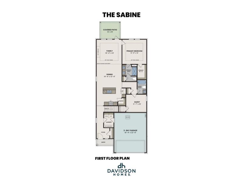 2D floor plan layout for the The Sabine F by Davidson Homes LLC in Heartland, Heartland, TX (Image 3).