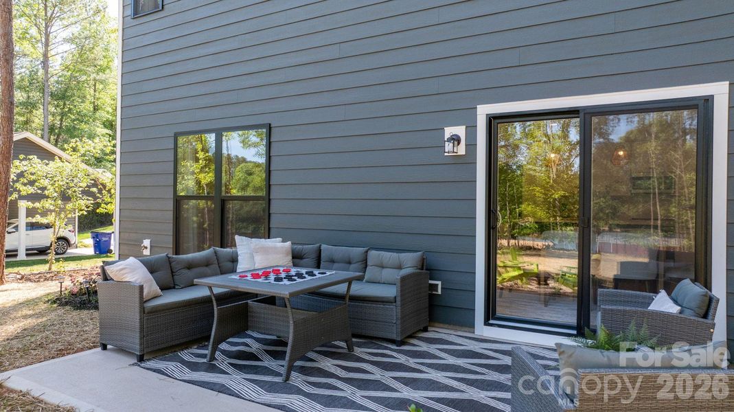 Exterior details and patio area of a home in , Hickory (Image 3).