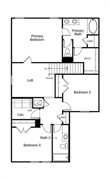 This floor plan features 3 bedrooms, 2 full baths, 1 half bath, and over 1,700 square feet of living space.