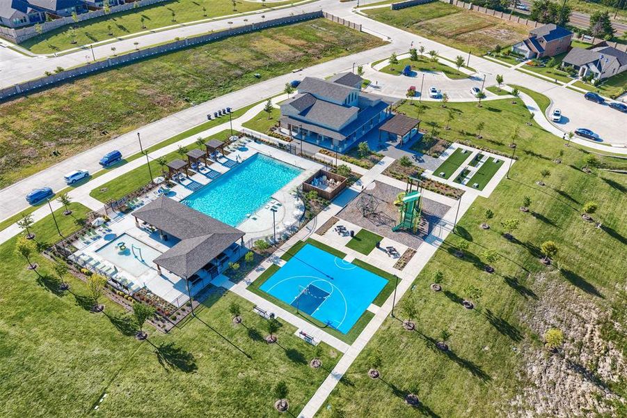 Bird's eye view of a pool Bird's eye view of a pool