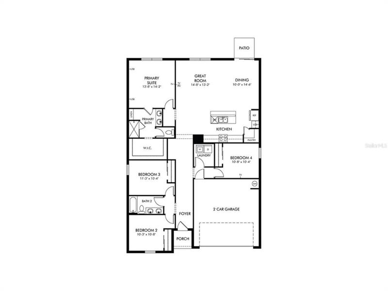2D floor plan layout of this home in Springs at Lake Alfred - Signature Series, Lake Alfred, FL (Image 2). 2D floor plan layout of this home in Springs at Lake Alfred - Signature Series, Lake Alfred, FL (Image 2).