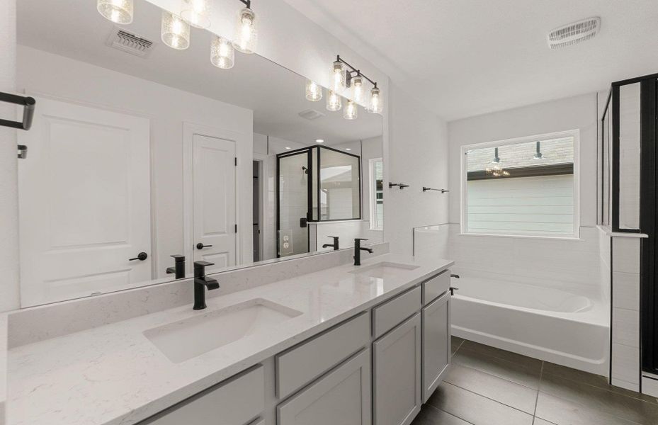 Furnished interior view inside a new home in Horizon Lake, Leander (Image 6). Furnished interior view inside a new home in Horizon Lake, Leander (Image 6).