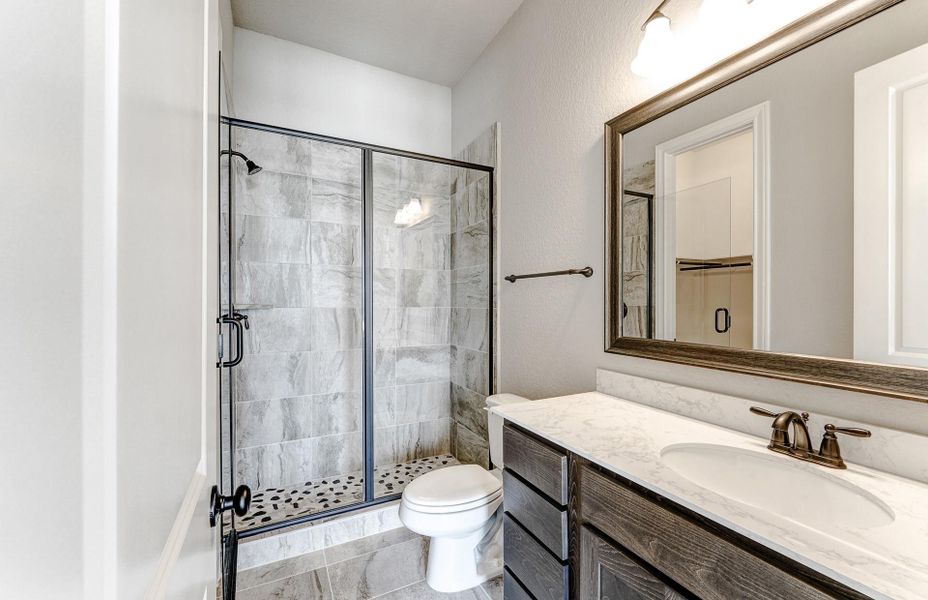 Furnished interior view inside a new home in Bridgeland 60′, Cypress (Image 8).