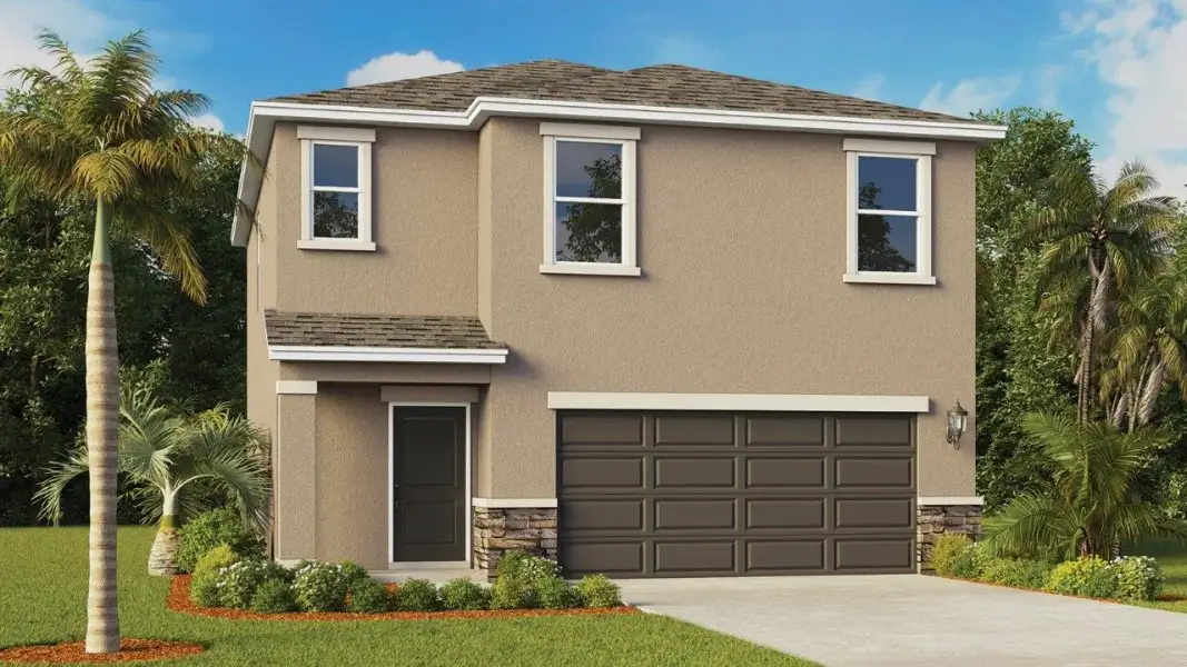 Representative exterior photo of a completed home built from the Crestview by D.R. Horton in Crosswinds, Haines City, FL (Image 2).