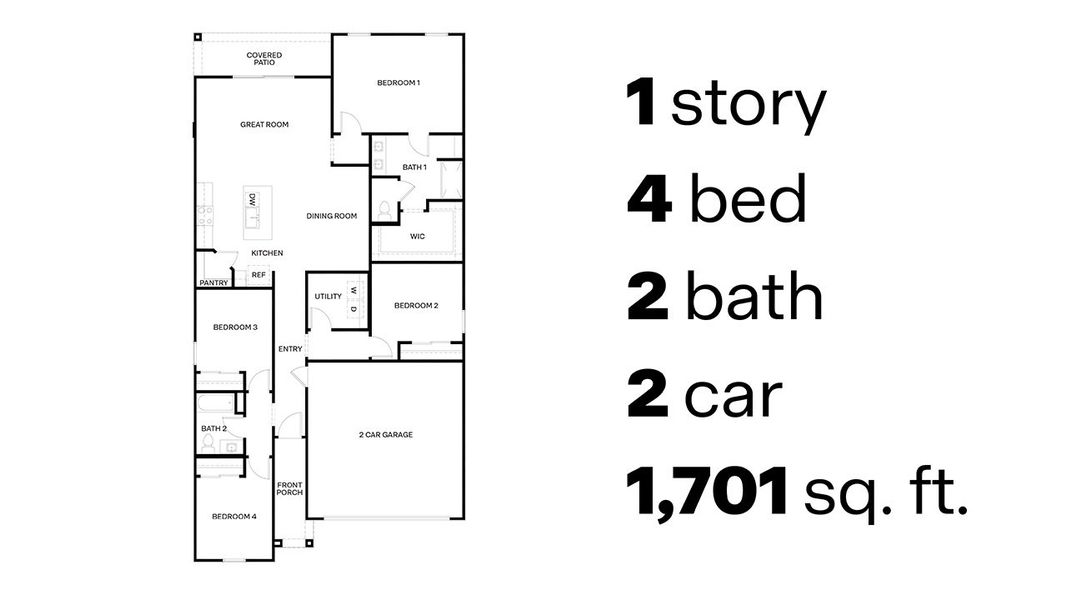 2D floor plan layout for the Easton by D.R. Horton in Casas del Cerrito, Tucson, AZ (Image 4).