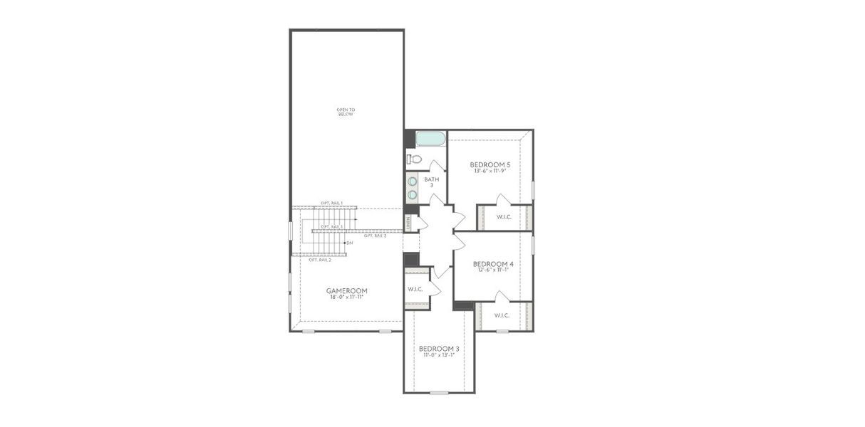 2D floor plan layout for the Emery by Tri Pointe Homes in LaPrelle, Haslet, TX (Image 6).