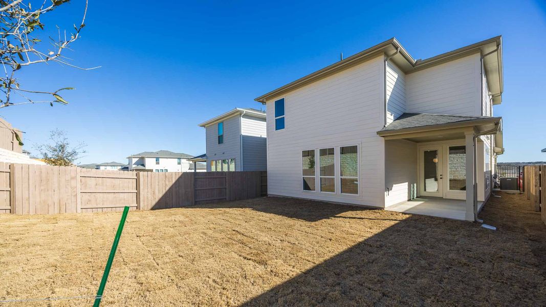 Exterior details and patio area of a home in Easton Park, Austin (Image 2). Exterior details and patio area of a home in Easton Park, Austin (Image 2).