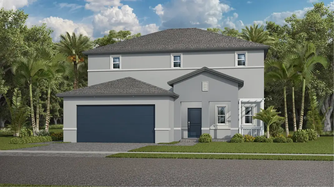 Front exterior of a new home in Acacia Groves, Miami, FL, highlighting curb appeal (Image 1). Front exterior of a new home in Acacia Groves, Miami, FL, highlighting curb appeal (Image 1).