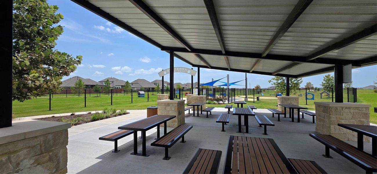 Covered Seating near dog park, soccer field and tennis court Covered Seating near dog park, soccer field and tennis court