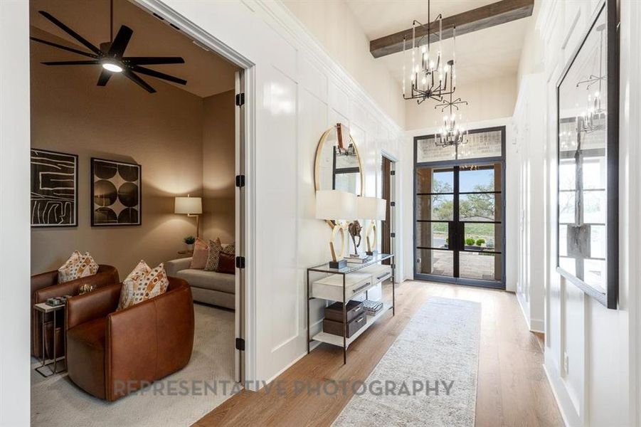 Furnished interior view inside a new home in Mustang Lakes: 60ft. lots, Celina (Image 35).