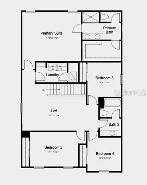 2D floor plan layout of this home in Waterstone, Groveland, FL (Image 6). 2D floor plan layout of this home in Waterstone, Groveland, FL (Image 6).