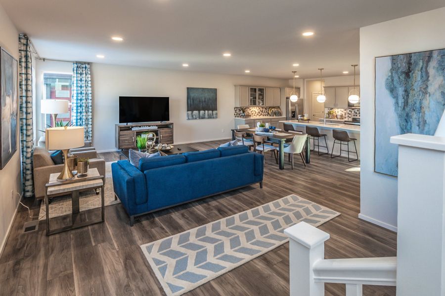 Representative furnished interior of a home built from the Newton by Hartford Homes in Trailside, Timnath (Image 37).