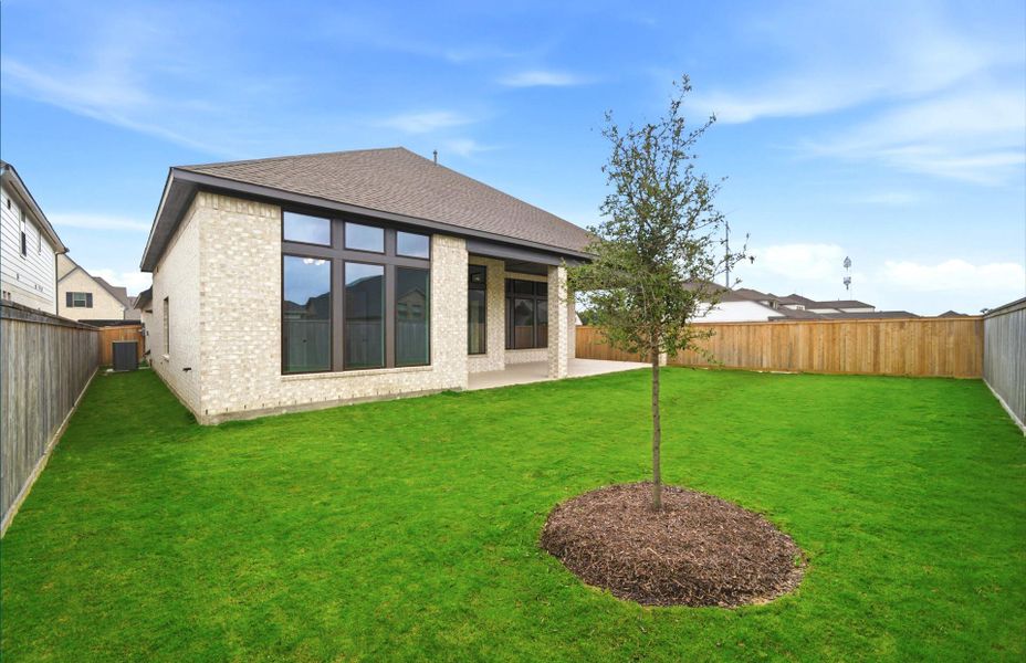 Exterior details and patio area of a home in Bridgeland 60′, Cypress (Image 4).