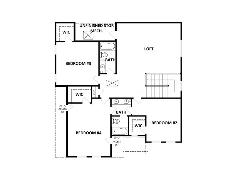 2D floor plan layout for the The Sadie by Heatherland Homes in Livingstone Park, Kennesaw, GA (Image 2).